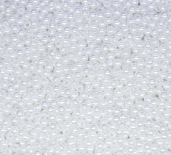 БА001НН3 Акриловые бусины круглые, цвет: белый, размер: 3 мм, 10 гр.