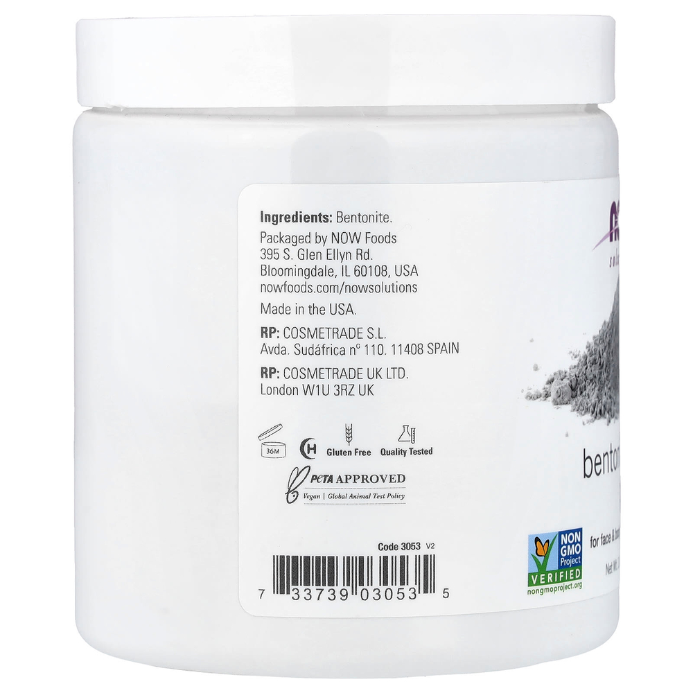 NOW Foods, Solutions, порошок из чистой бентонитовой глины, 312 г (11 унций)