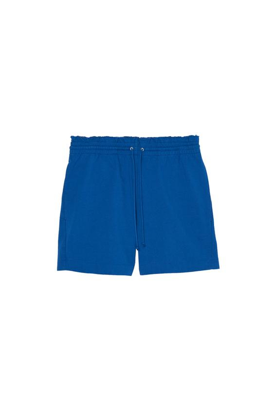 ZARA X BENITO ANTONIO ХЛОПКОВЫЕ ШОРТЫ С ЭЛАСТИЧНЫМ ПОЯСОМ, СИНИЙ