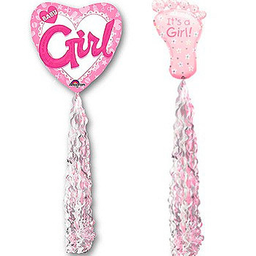 Подвеска-серпантин д-шара, бел-розов 86см