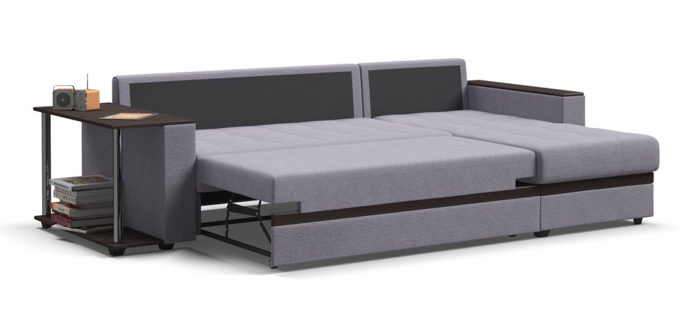 Угловой диван Атланта НПБ Рогожка Мальмо платина