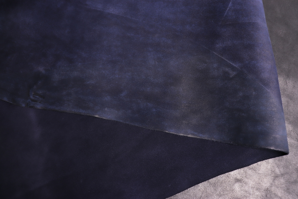 1,2-1,4 Кожа для обуви Франт (Велюр КРС) Темно-синий