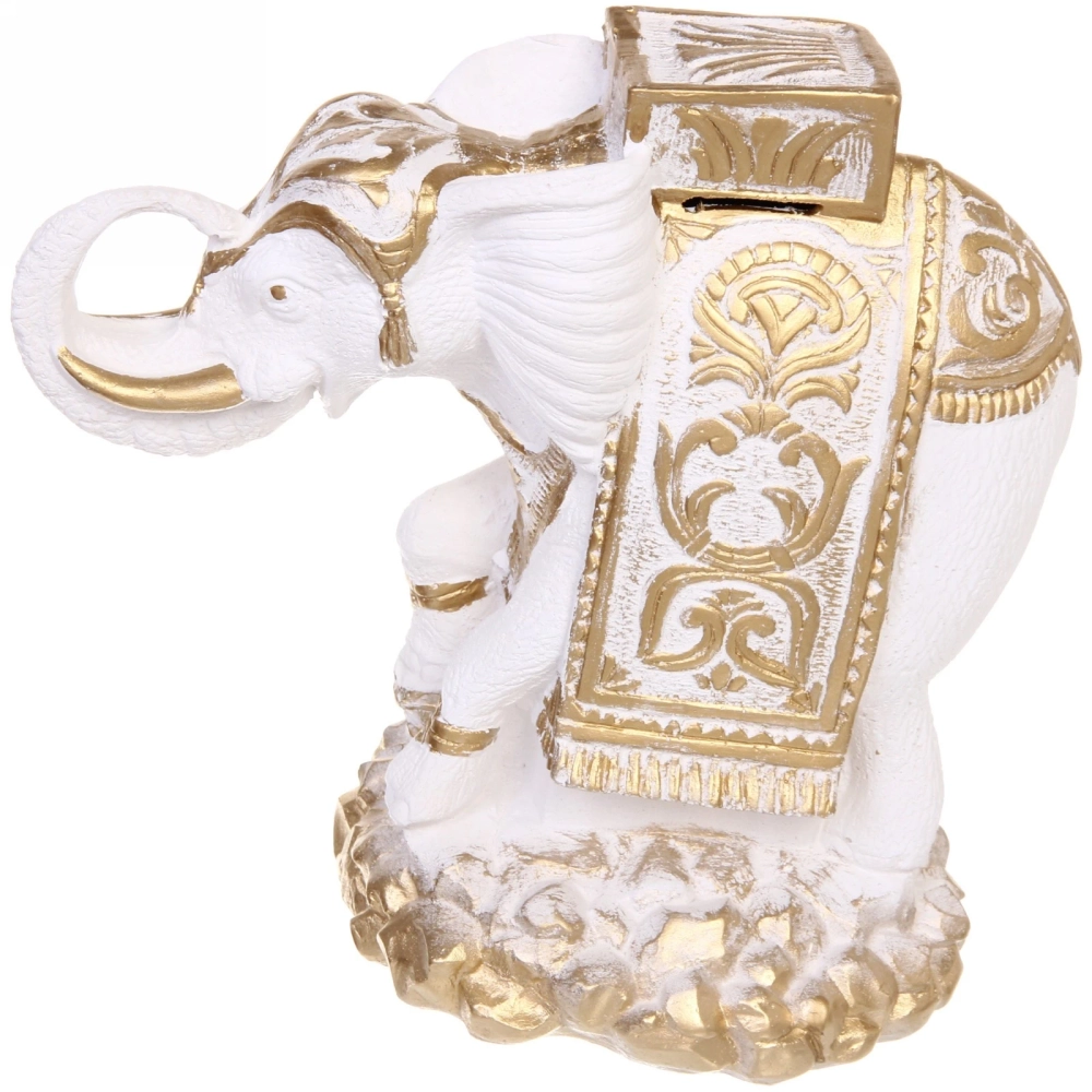 Копилка из гипса «Слон индийский на камнях» 26*28см белый