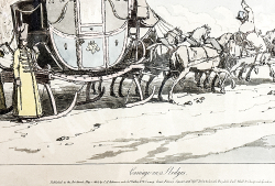 Аткинсон Д. А. (J. A. Atkinson; 1775–1830). Возок на полозьях. Гравюра с подрисовкой акварелью. 1803