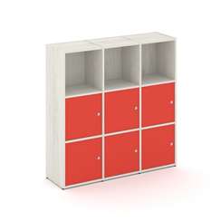Locker plus Комплект №3 LK.K-003 Дуб Наварра/Красный 1188*350*1203