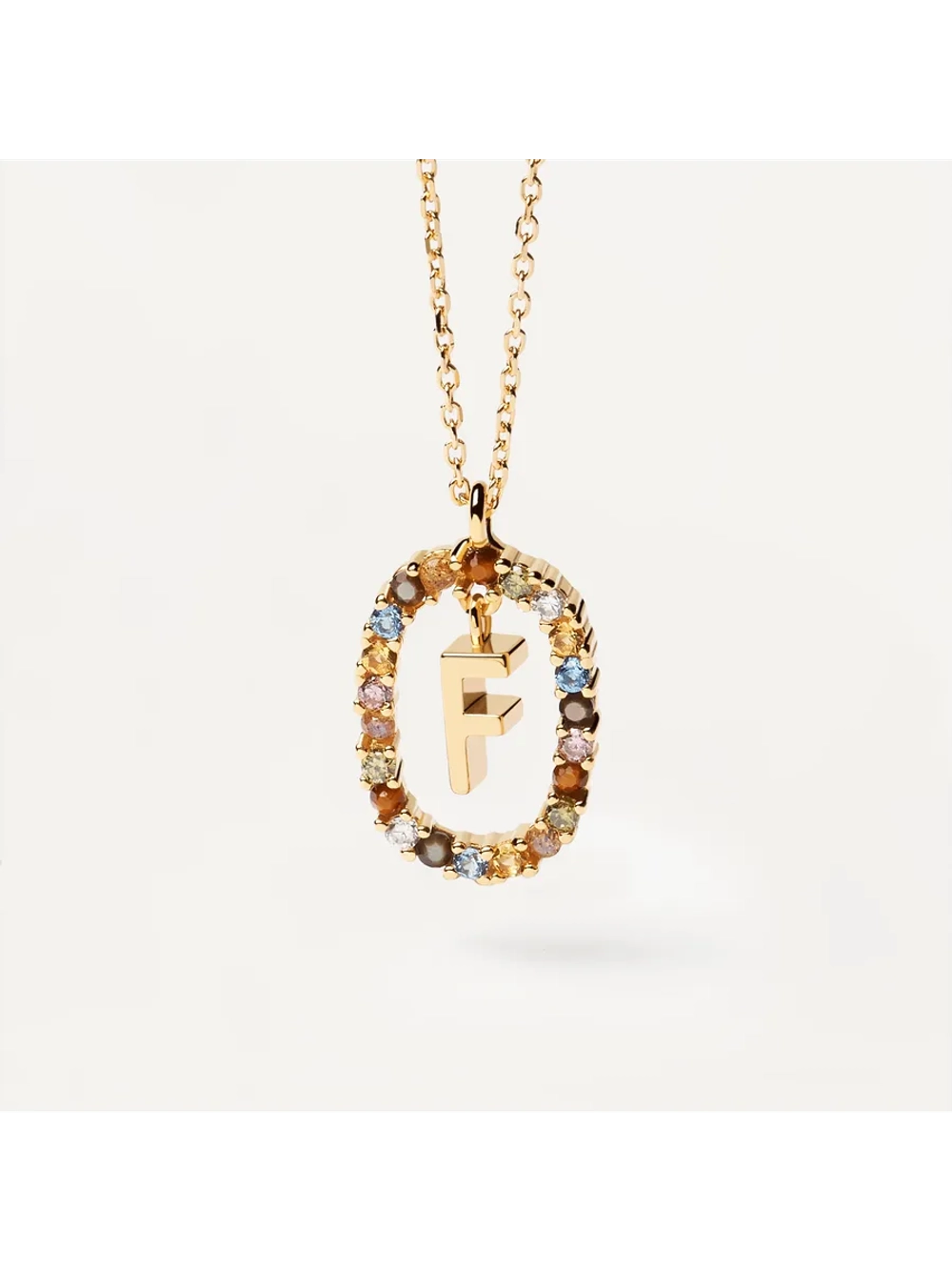 Колье Буква F серебро 925 пробы покрытое золотом