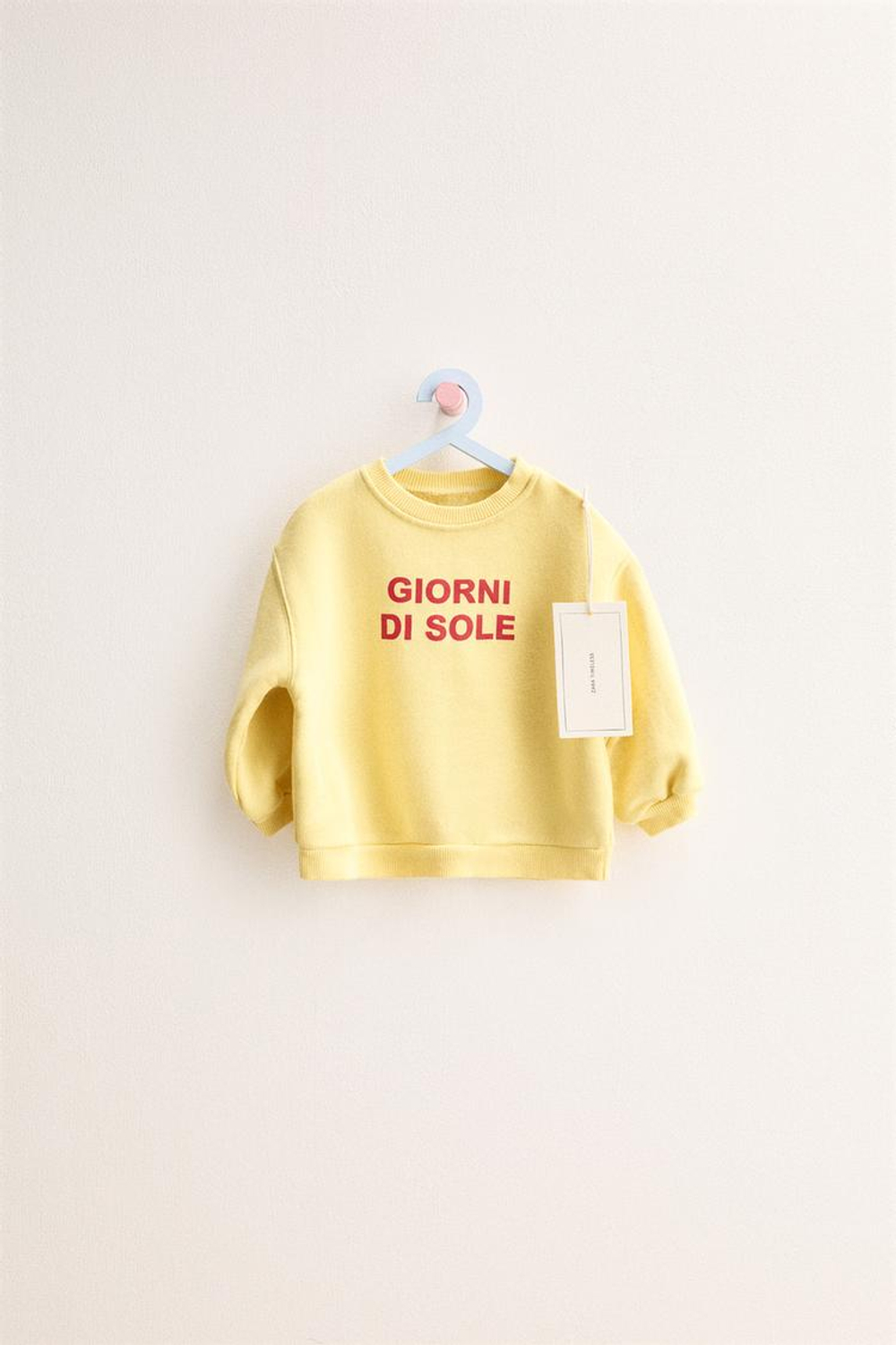 ZARA ZARA TIMELESS - ТОЛСТОВКА С ТЕКСТОМ, СВЕТЛО-ЖЕЛТЫЙ