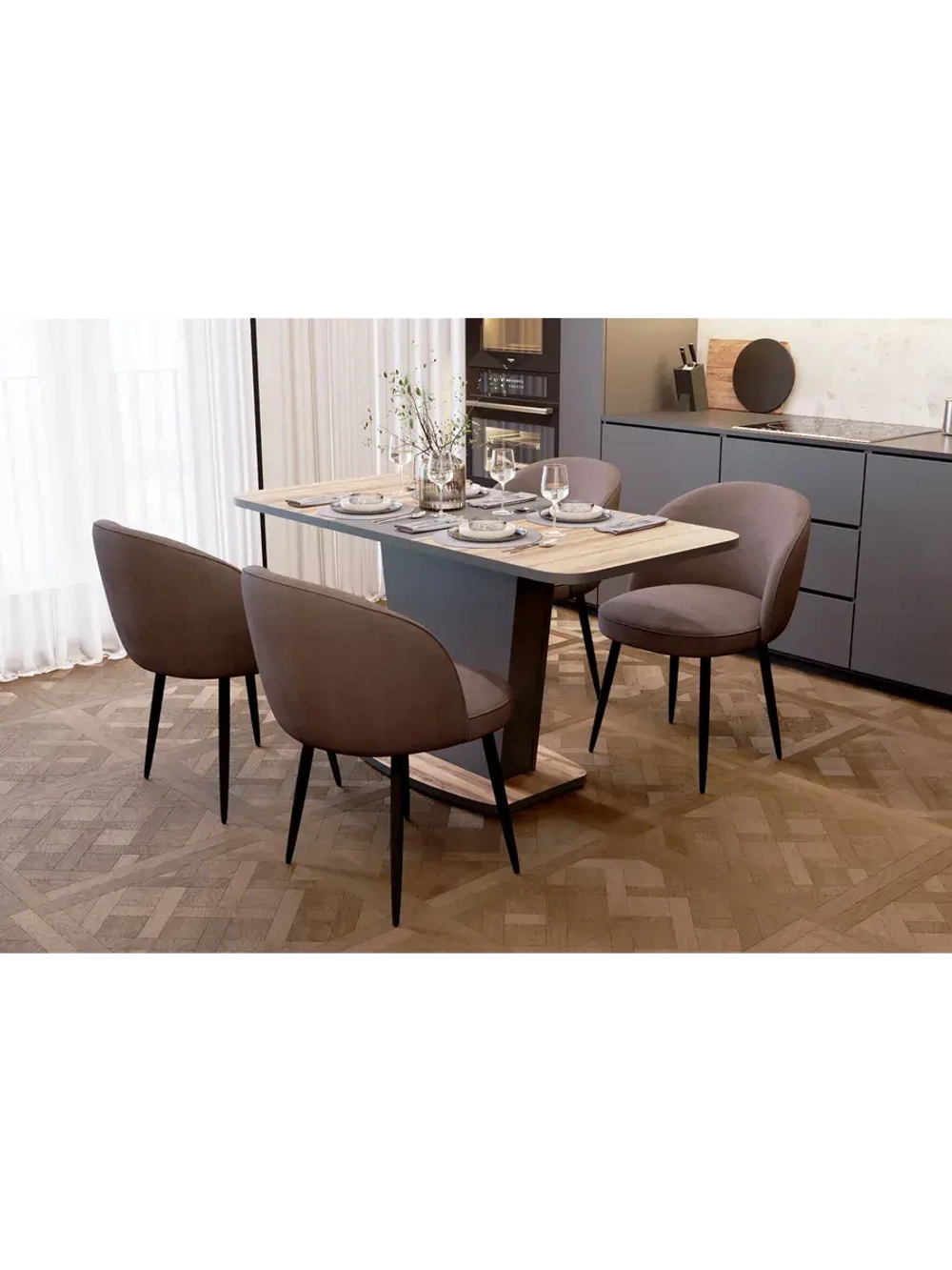 Стол кухонный Графит Комфорт 110(145)х68х75 см