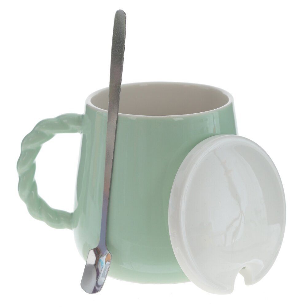 GAEM Кружка с крышкой и ложкой, 400 мл, L12 W9 H10 см, 4в.