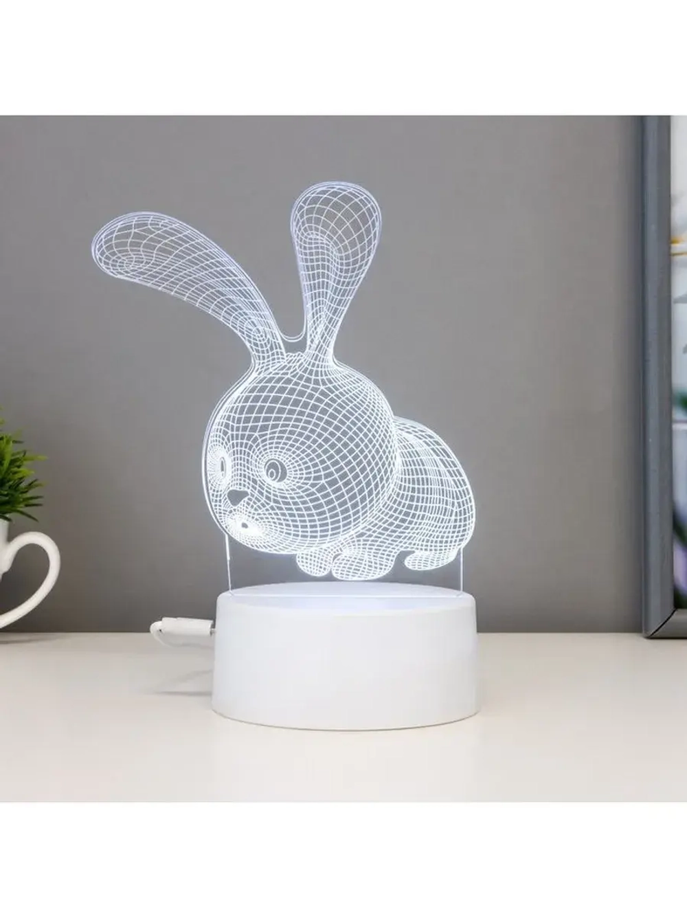 Светильник сенсорный «Кролик» LED 7 цветов USB/от батареек б