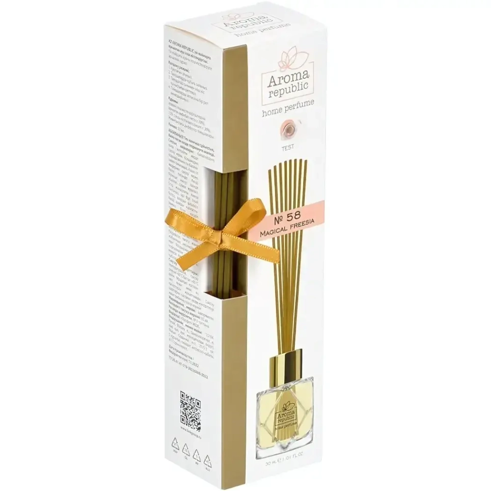 Ароматический диффузор в стеклянном флаконе 30мл «№58 Magical freesia» AROMA REPUBLIC