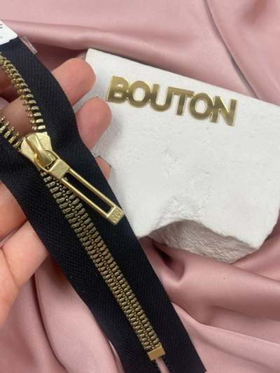 Молния металл золото, слайдер STAB, 6 мм, цвет черный 2110