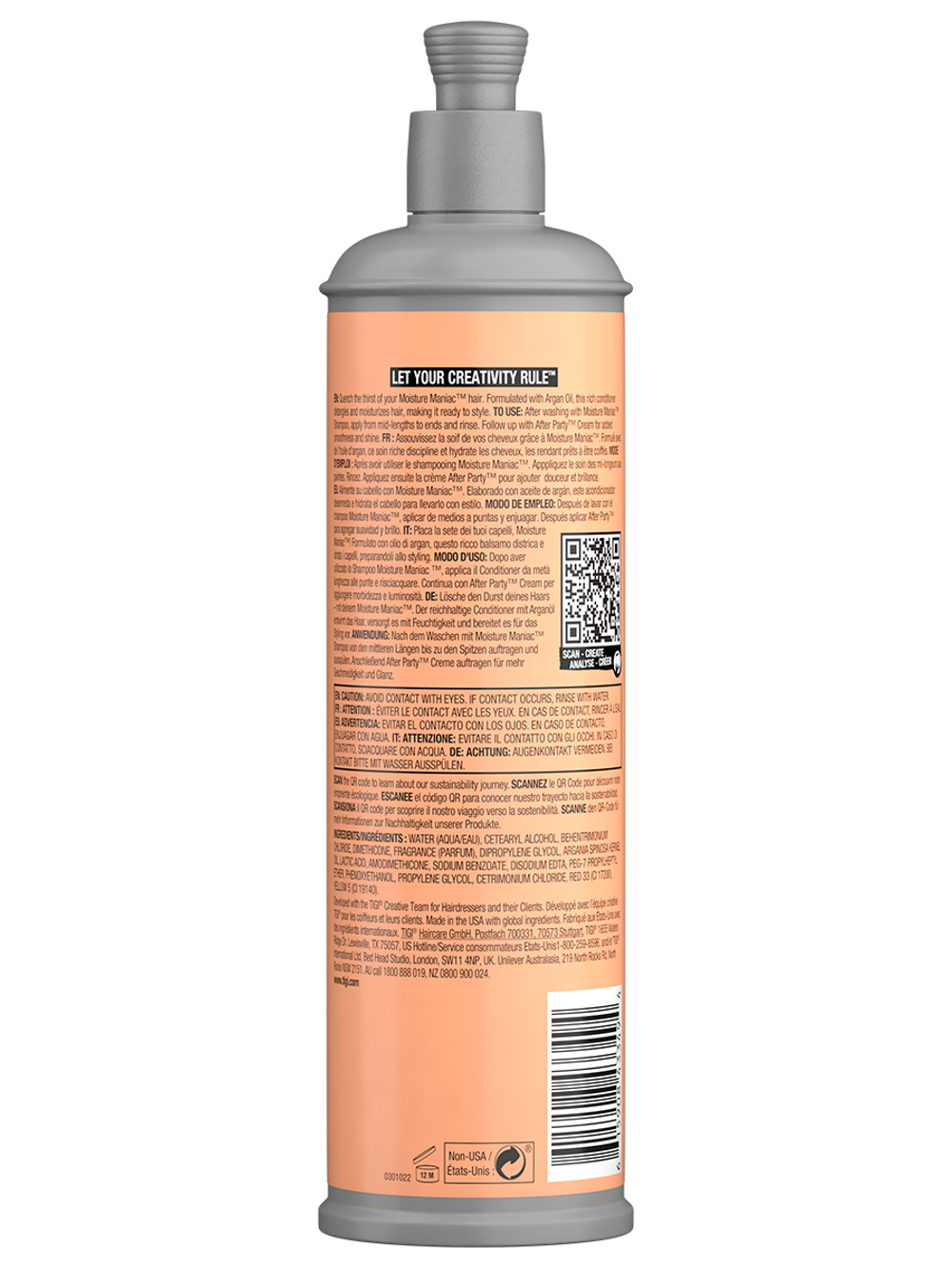 Tigi Bed Head Moisture Maniac - Бессульфатный увлажняющий шампунь 400 мл