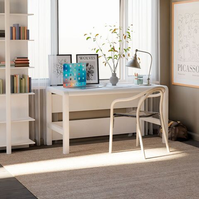 Стол письменный Мадейра 130х69х74 см из массива сосны, белый кухонный стол