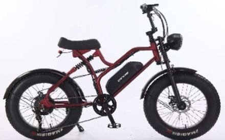 Электровелосипед фэтбайк Dinos 20 (21ск,36V350W,рама-сталь,диск тормоз) Темно-красный (ЭВ-DIN-54-1)