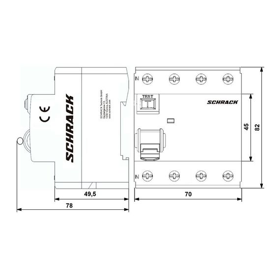 УЗО Schrack Technik 4P 63A 300mA тип AC 10kA Amparo AR006130-- (ВДТ)