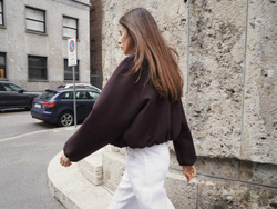 ZARA КУРТКА С ЗАСТЕЖКОЙ-МОЛНИЕЙ, КОРИЧНЕВЫЙ