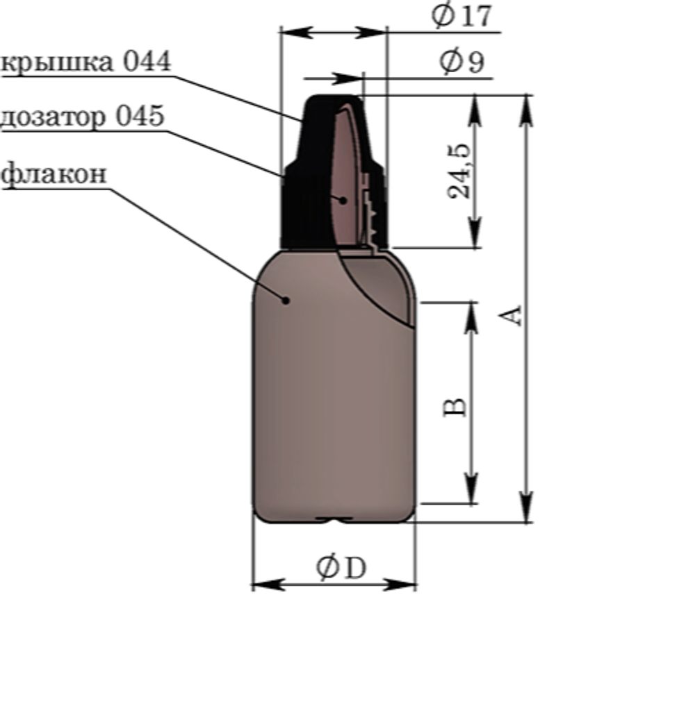 Флакон 6 мл 18 мм ПНД