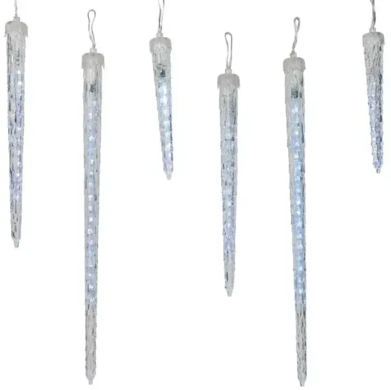 Светодиодная гирлянда Сосульки 2.5 м., 220V., 76 холодных белых LED ламп, прозрачный ПВХ, Kaemingk (497425)
