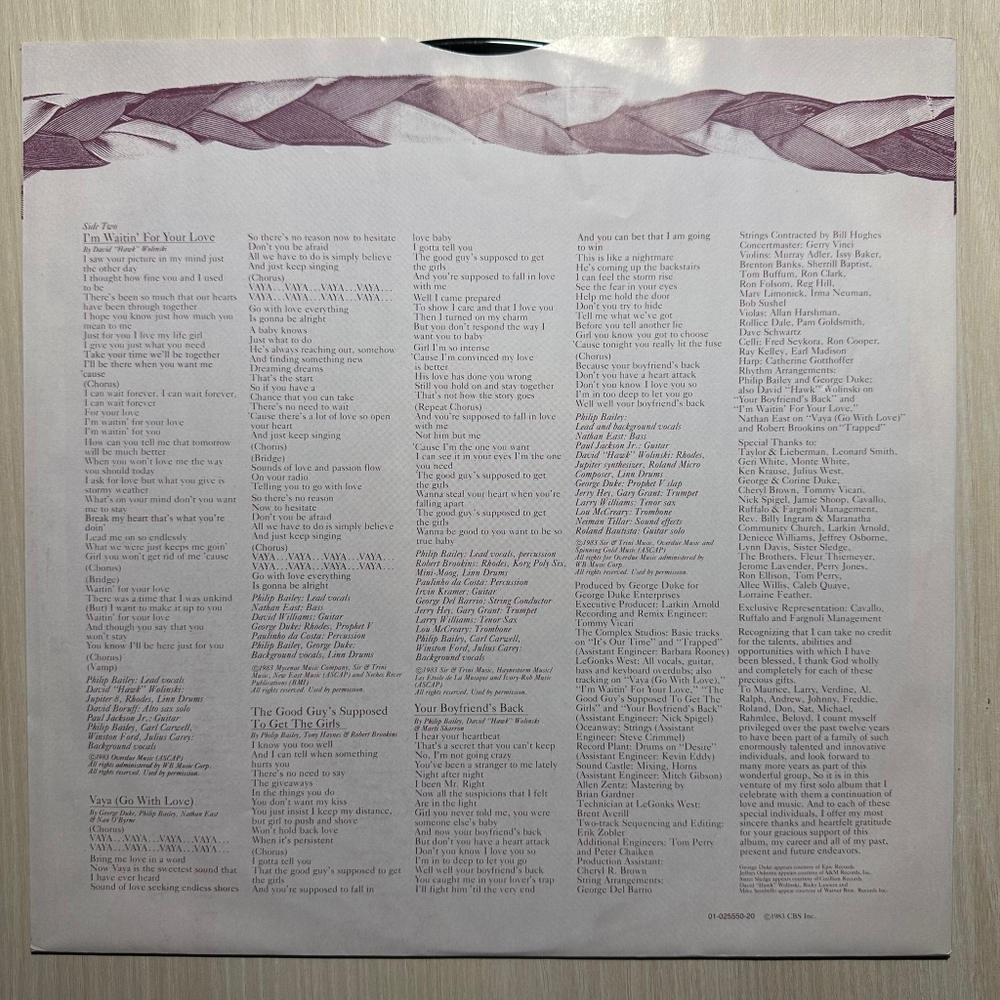 Philip Bailey - Continuation (Голландия 1983г.)