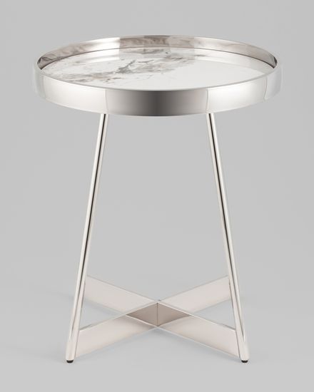 Журнальный столик Гера 50*50 см сталь серебро