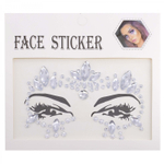 Наклейки-стразы Alingar, акриловые, "Декор для лица", оформление зоны лба и глаз, ассорти, пакет с европодвесом