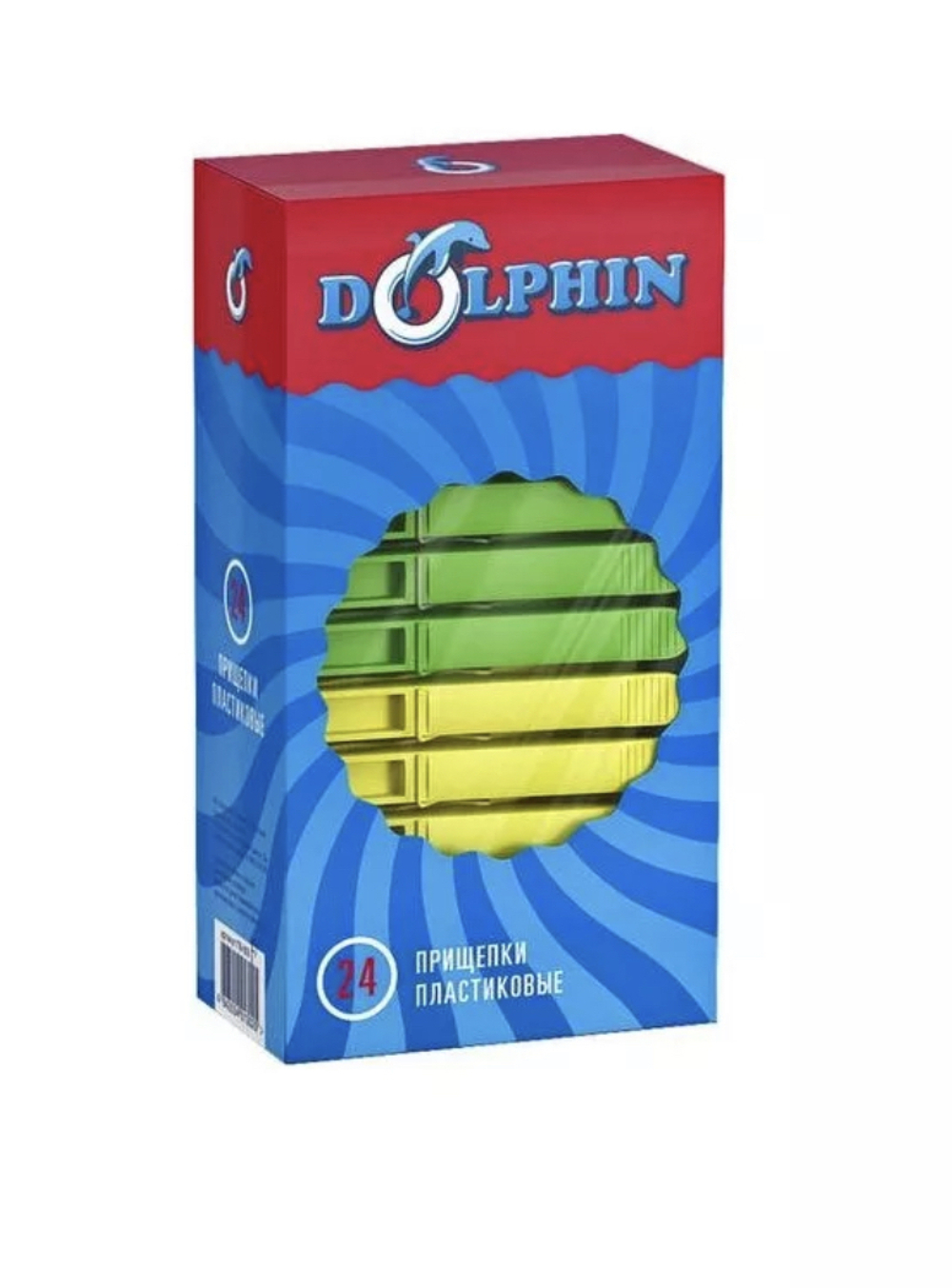 Прищепки "Дельфин" ПВХ цветные 24шт