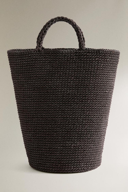 ZARA HOME СУМКА С ЭФФЕКТОМ ПЛЕТЕНИЯ, КОРИЧНЕВЫЙ