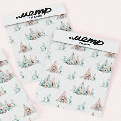 Ткань мембрана акварельные вигвамы