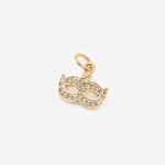 Подвеска "Маска", 10,2*11,2мм, фианиты, позолота