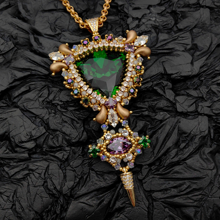 Набор для создания кулона Ундина - 24 мм Dark Moss Green