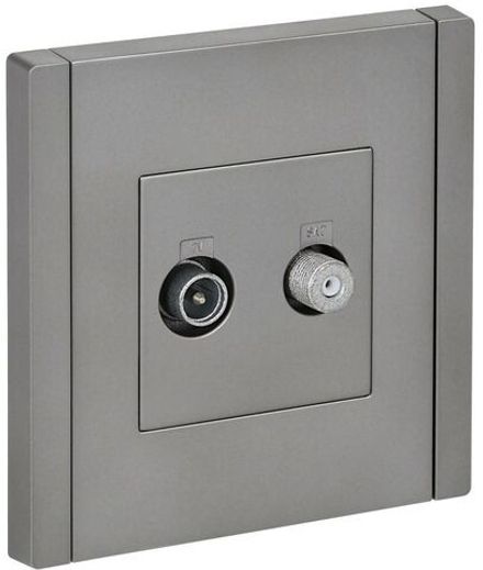 Розетка 2-м TV+SAT FORTE&PIANO FP538 сталь IEK FP-AF20-O-K46