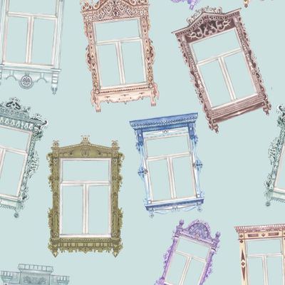 Наличники на голубом