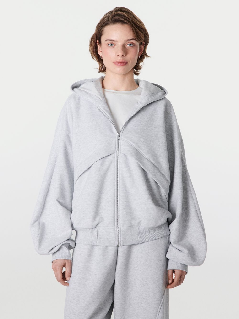 Толстовка на молнии "Серый меланж" женская