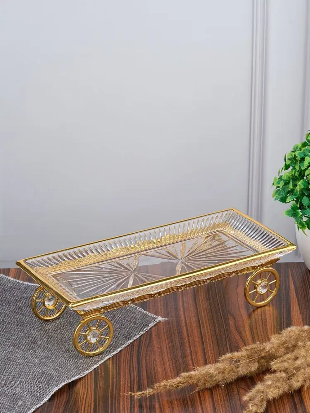 Фруктовница из стекла и мет. M-UF-88371/LG 31*14,5*8