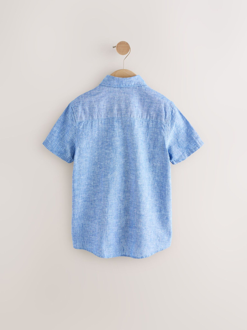 Рубашка льняная с коротким рукавом для мальчика Next AG5-921, 2 шт., Белый, Синий