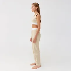 Брюки пижамные женские MINAKU: Home collection цвет бежевый, р-р 52