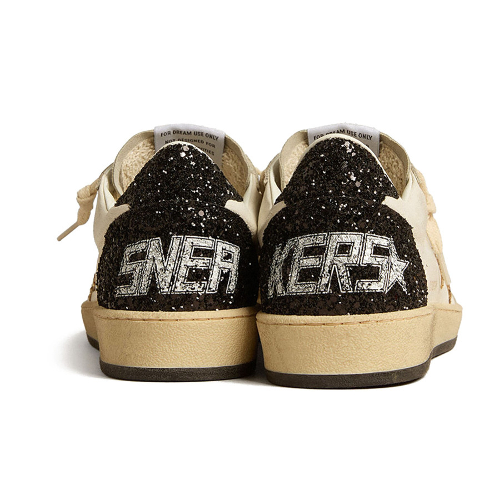 Женские Golden Goose Ball Star in Nappa with Gold Glitter Star and Black Heel Tab