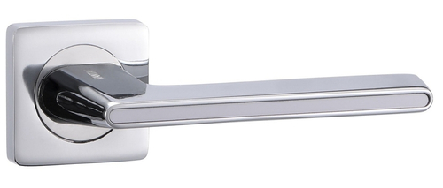 Ручки дверные алюминиевые V51CP AL ( хром/белый глянец)