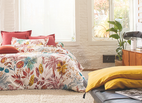 Постельное белье 2 спальное евро Blanc des Vosges Palmeraie Tomette