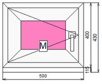 Пластиковое окно 400 х 500 ТермА Эко с поворотной створкой