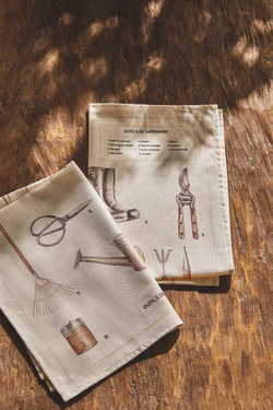 ZARA HOME НАБОР КУХОННЫХ ПОЛОТЕНЕЦ В САДОВОЙ ТЕМАТИКЕ (НАБОР ИЗ 2 ПРЕДМЕТОВ),  ЭКРЮ