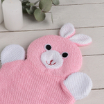 Мочалка-варежка детская "Зайка" с петелькой 578731