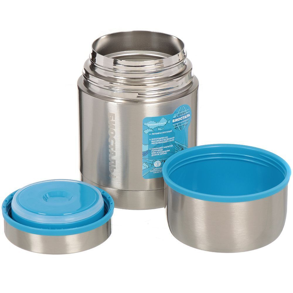Термос для еды, нержавеющая сталь, 0.6 л, широкая горловина, Biostal, Авто, колба нержавеющая сталь, NRP-600