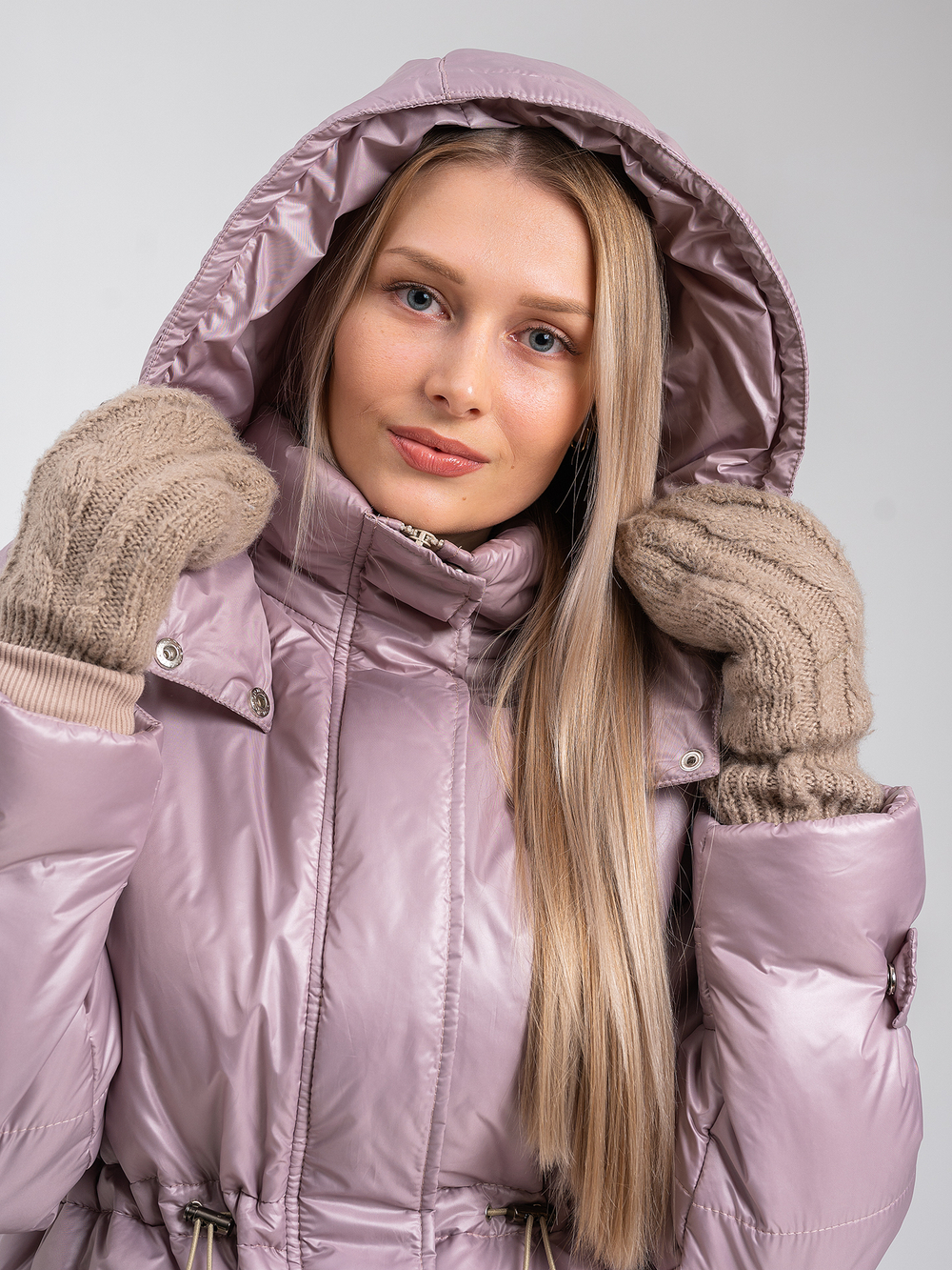 Костюм женский зимний "Fly" пудра-белый