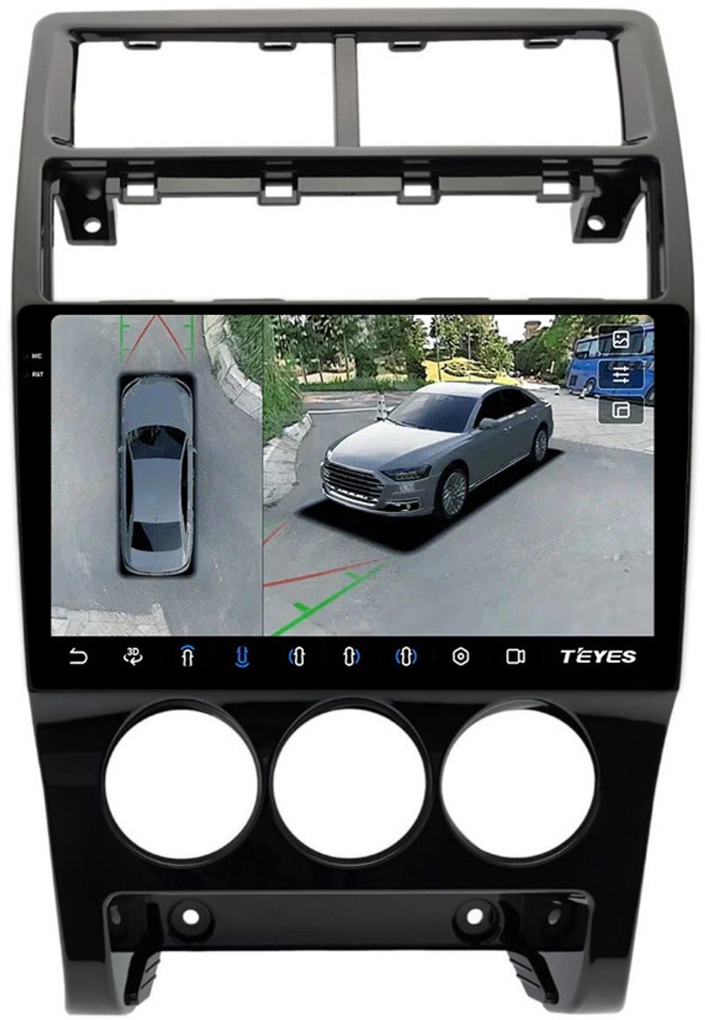 Магнитола для Lada Priora 2013-2018 - Teyes CC3-2K-360 на Android 10, 2K QLED, 6Гб+128Гб, CarPlay, 4G SIM-слот, 4 камеры в комплекте