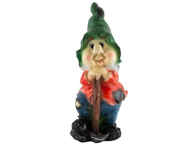 Фигура садовая "Гном с мотыгой" 20*20*50см, полистоун