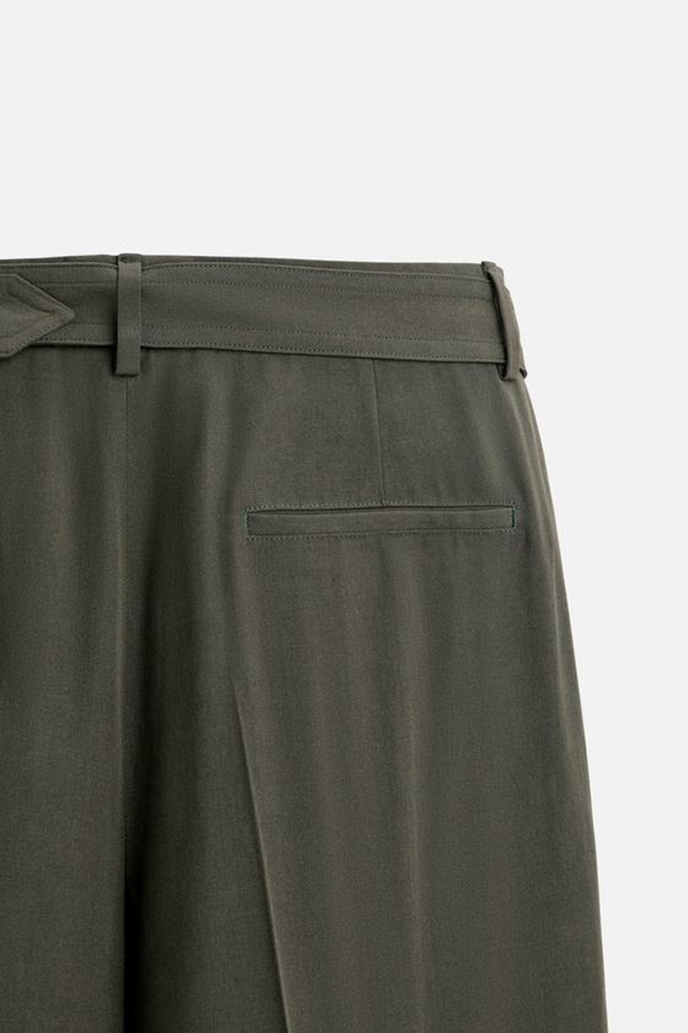 ZARA X NANUSHKA БРЮКИ С ПОЯСОМ, ЗЕЛЕНЫЙ/СИНИЙ