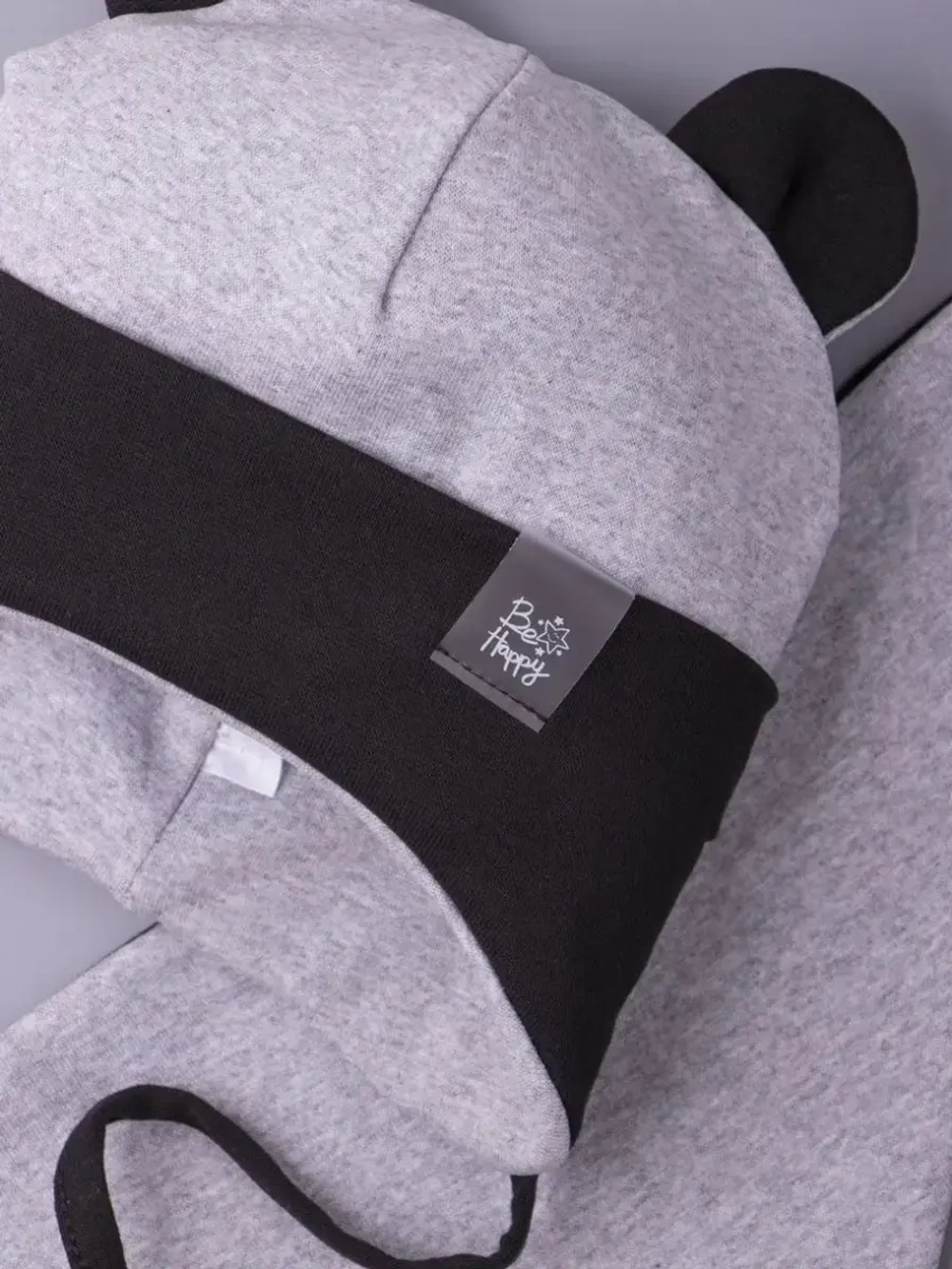 Шапка детская осенняя с ушками и снуд