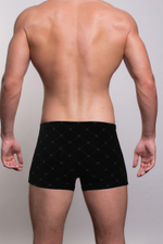 Мужские трусы-боксеры с узором в виде крупной сетки (Размер: L) (Цвет: темно-серый)